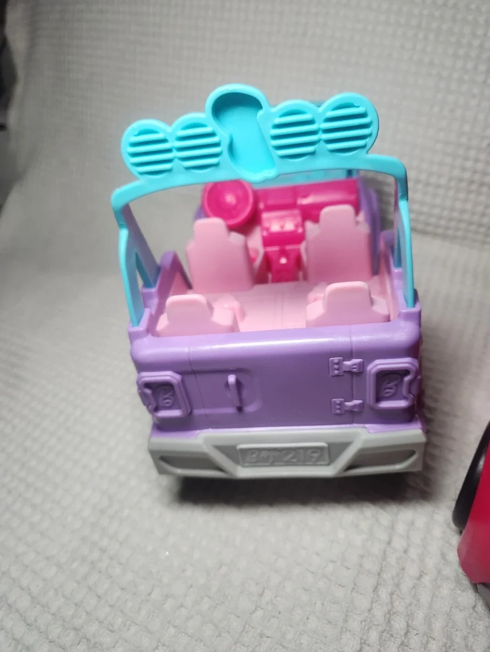 Little People Barbie Pink Convertible Car and Purple Jeep W/ 2 Barbie Figures